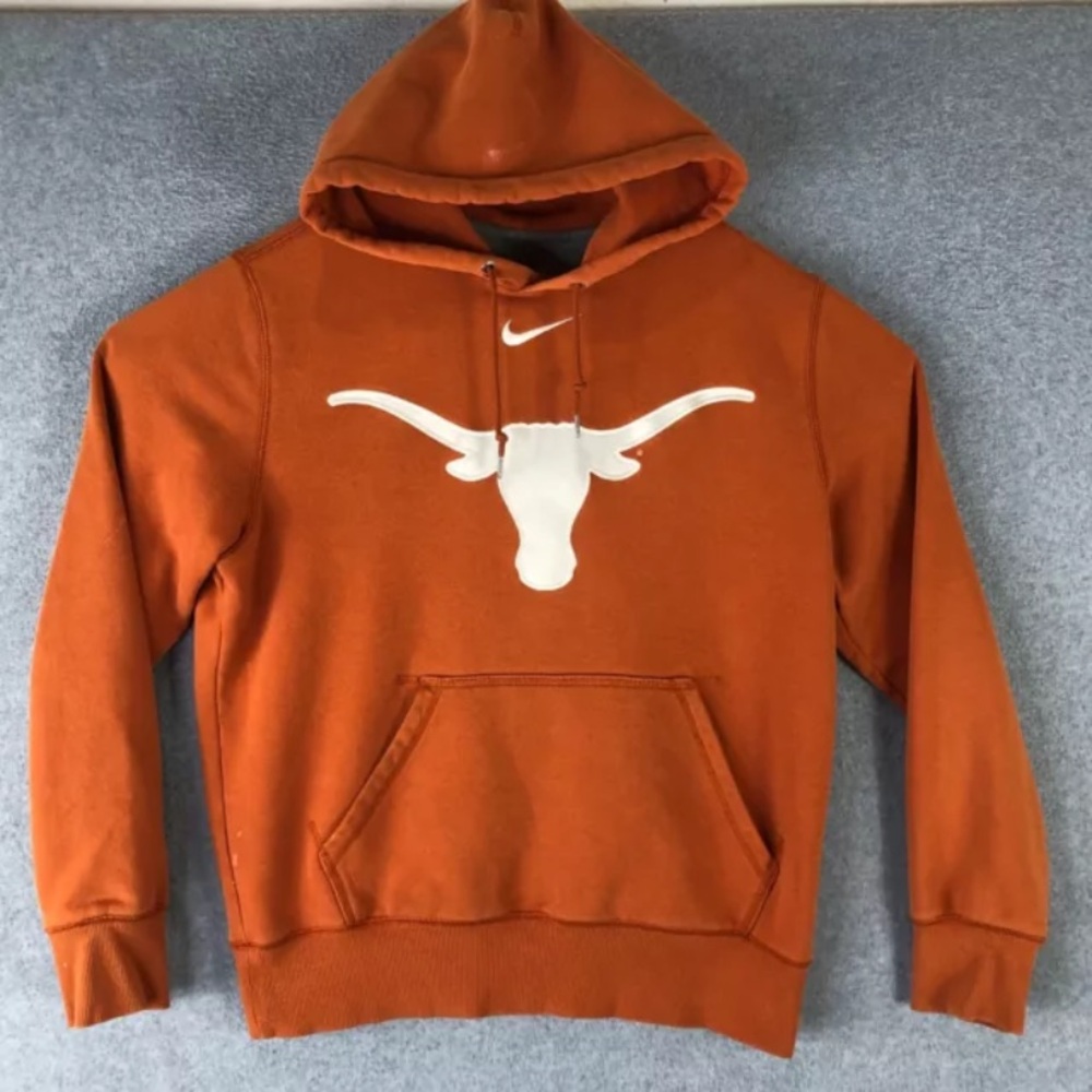 Nike Texas Longhorns Hoodie Adult Medium Orange Center Swoosh Y2K Sports Mens